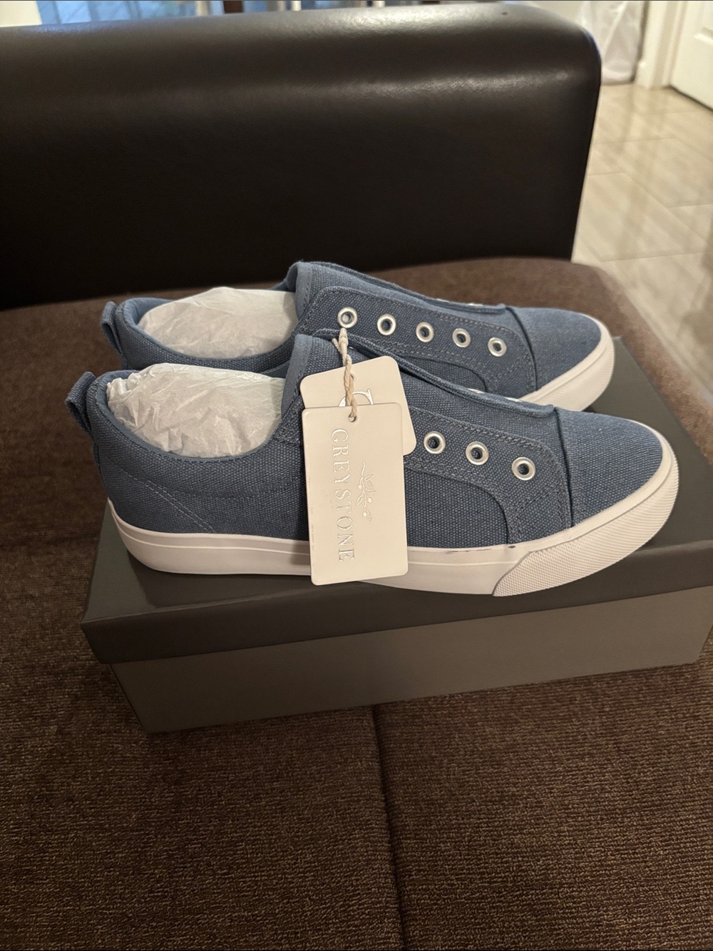 Greyson Slip-On Canvas Sneakers in Light Blue